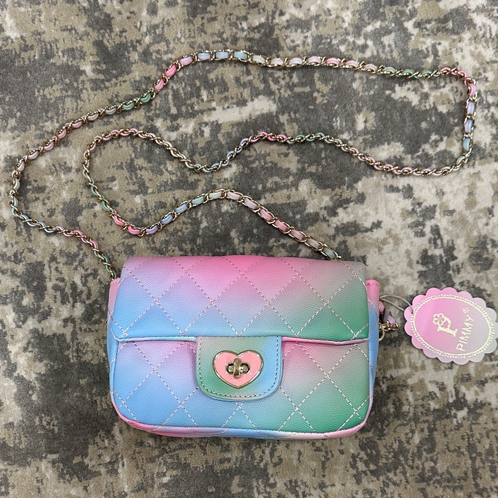 Pinky Multicolor Quilted Crossbody Bag